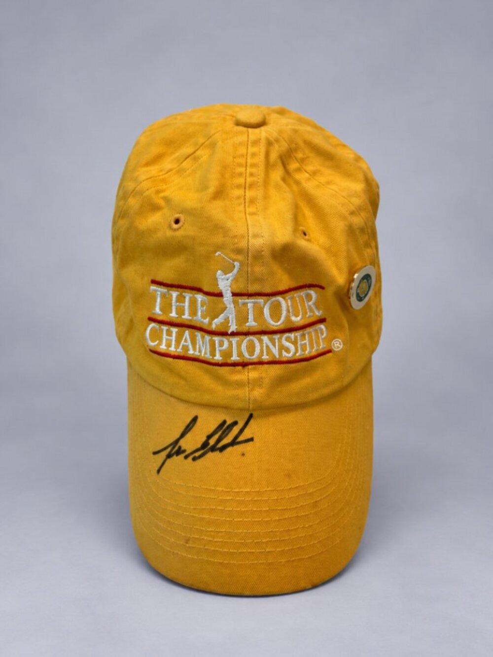Vintage Lee Elder Signed Tour Championship Golf Hat Youth Yellow PGA Cap